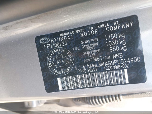 KMHLM4AG9PU524900 Hyundai mpi nu pe