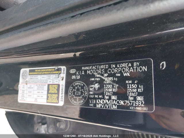 KNDPM3AC9K7571932 KIA gdi theta ii