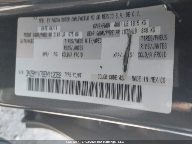 3MZBM1V78EM112068 Mazda pe