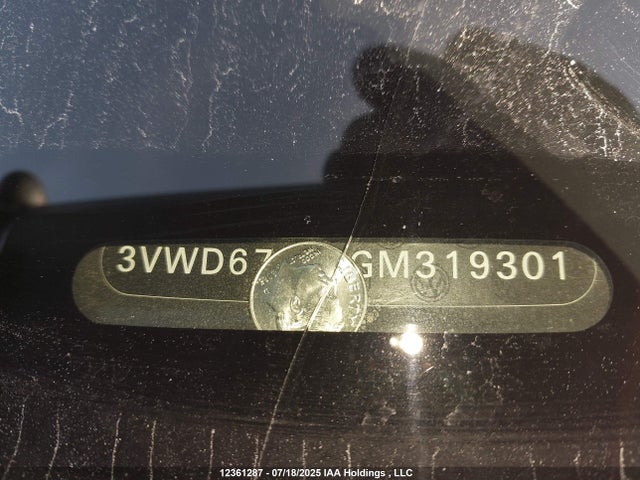 3VWD67AJ1GM319301 Volkswagen 2016