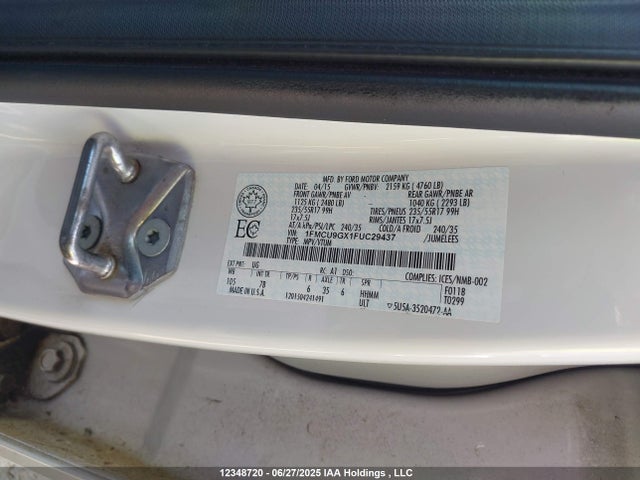 Ford 2015 2015 1FMCU9GX1FUC29437 Image 9