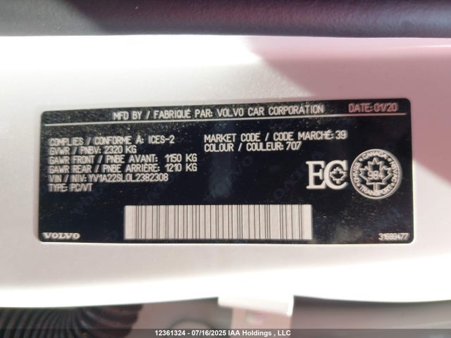 YV1A22SL0L2382308 Volvo b4204ts (hp)