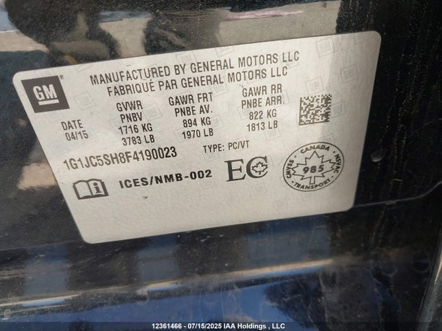 1G1JC5SH8F4190023 Chevrolet luw