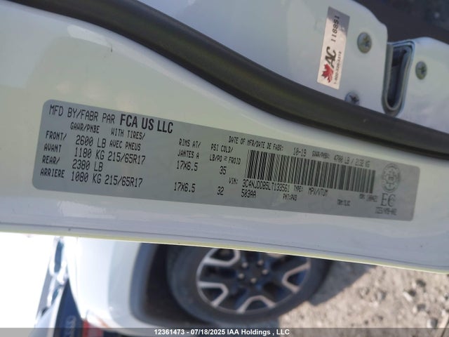 3C4NJDDB5LT133561 Jeep 2020