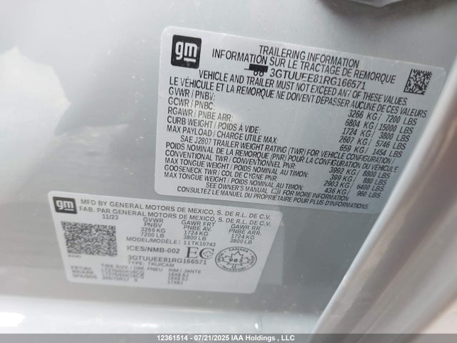 3GTUUEE81RG166571 GMC lz0