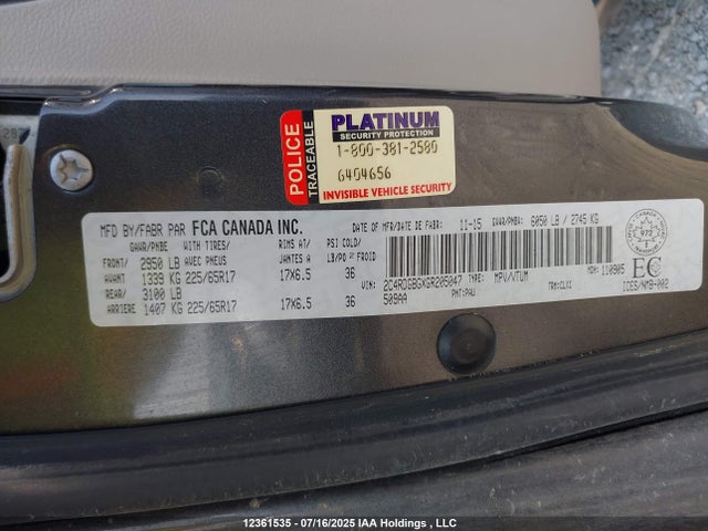 2C4RDGBGXGR205047 Dodge Grand Caravan