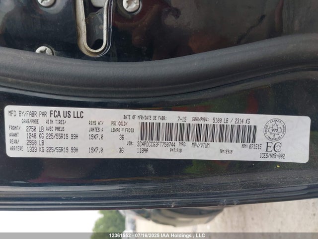 Dodge 2015 2015 3C4PDCCG3FT750744 Image 9