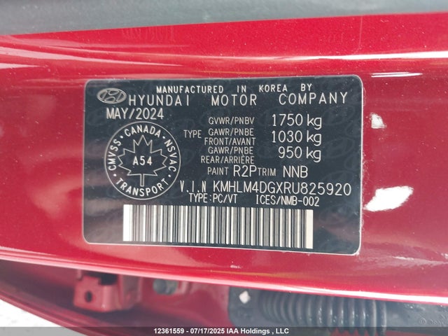 KMHLM4DGXRU825920 Hyundai mpi nu pe
