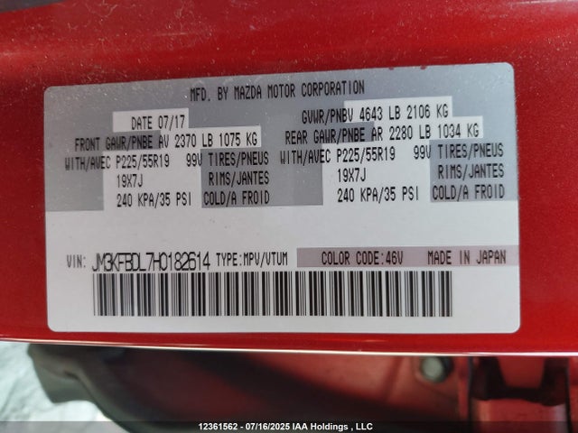 JM3KFBDL7H0182614 Mazda py
