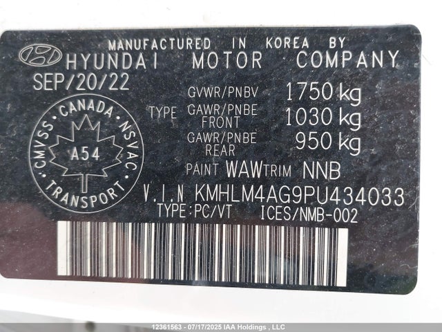 KMHLM4AG9PU434033 Hyundai mpi nu pe