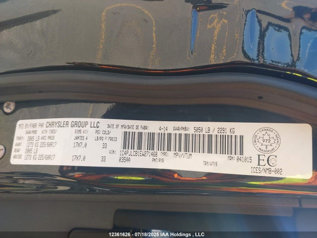 1C4PJLCB1EW271468 Jeep Cherokee