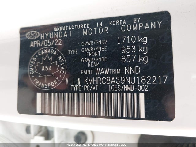 KMHRC8A39NU182217 Hyundai gamma ii