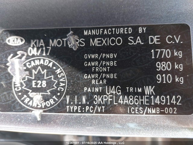 KIA gdi nu 2017 3KPFL4A86HE149142 Image 18
