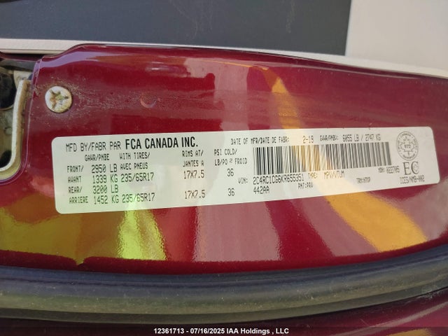 2C4RC1CG6KR655351 Chrysler 2019