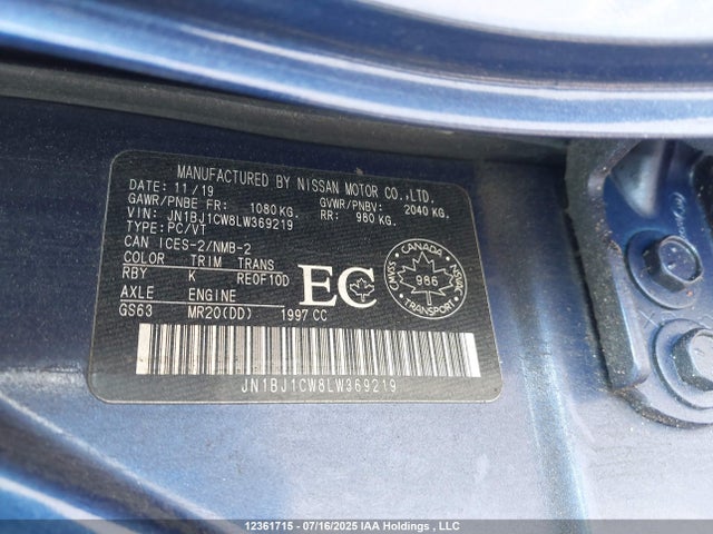 JN1BJ1CW8LW369219 Nissan ROGUE SPORT