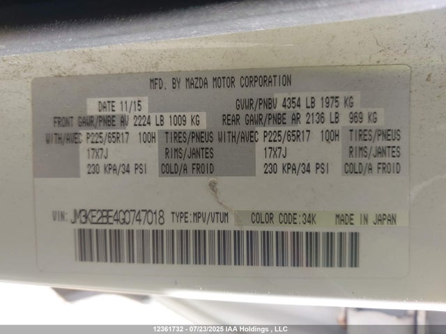 Mazda pe 2016 JM3KE2BE4G0747018 Image 18