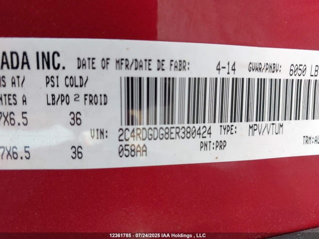 2C4RDGDG8ER380424 Dodge 2014