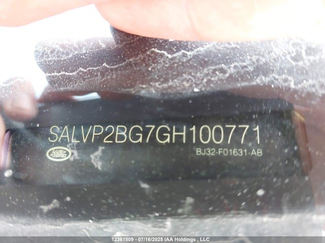 SALVP2BG7GH100771 Land Rover gtdi lev3 sulev30