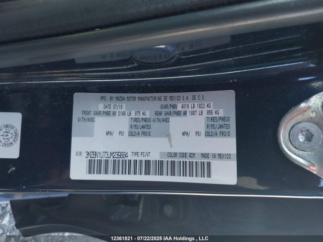 3MZBN1U73JM239884 Mazda pe
