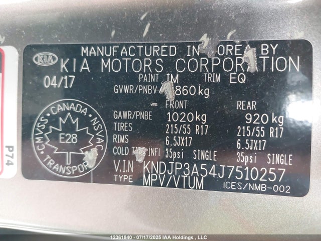 KNDJP3A54J7510257 KIA g