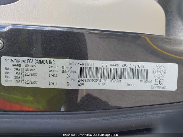 2C4RDGDG5GR376818 Dodge Grand Caravan