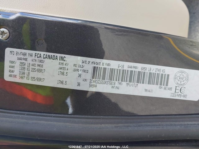 2C4RDGDG5GR376818 Dodge Grand Caravan
