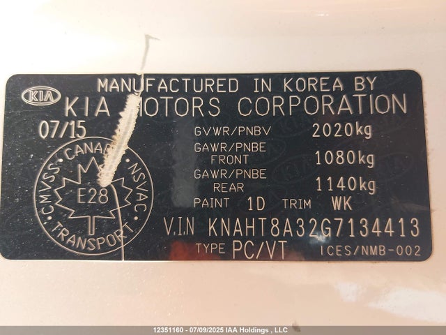 KNAHT8A32G7134413 KIA gdi nu