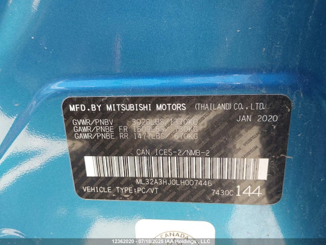 Mitsubishi Mirage 2020 ML32A3HJ0LH007446 Image 9