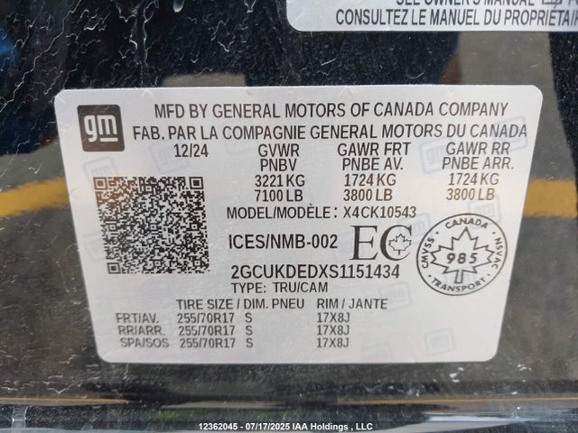 2GCUKDEDXS1151434 Chevrolet l84