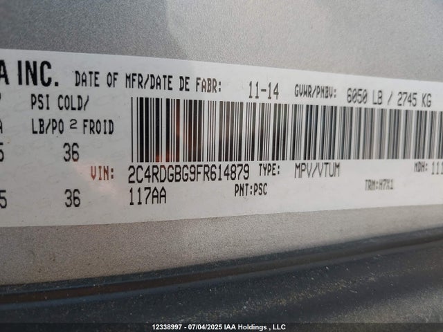 2C4RDGBG9FR614879 Dodge 2015