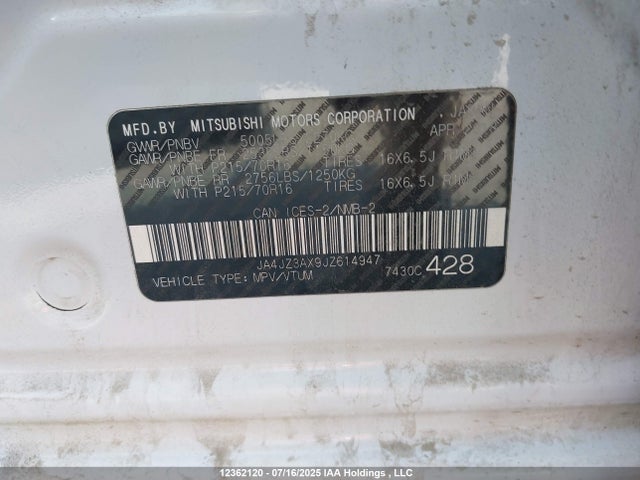 JA4JZ3AX9JZ614947 Mitsubishi mivec