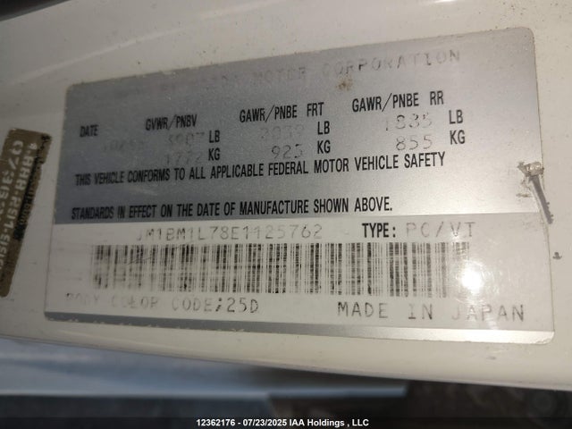 JM1BM1L78E1125762 Mazda pe