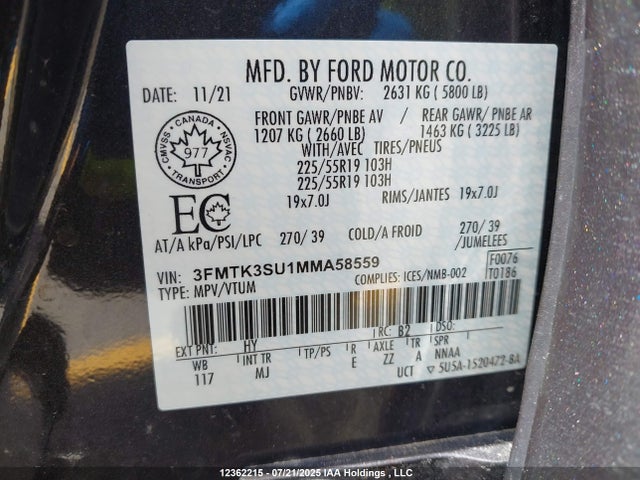 Ford Mustang Mach-E 2021 3FMTK3SU1MMA58559 Image 19