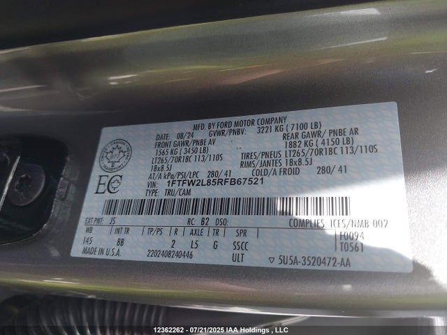 1FTFW2L85RFB67521 Ford gtdi