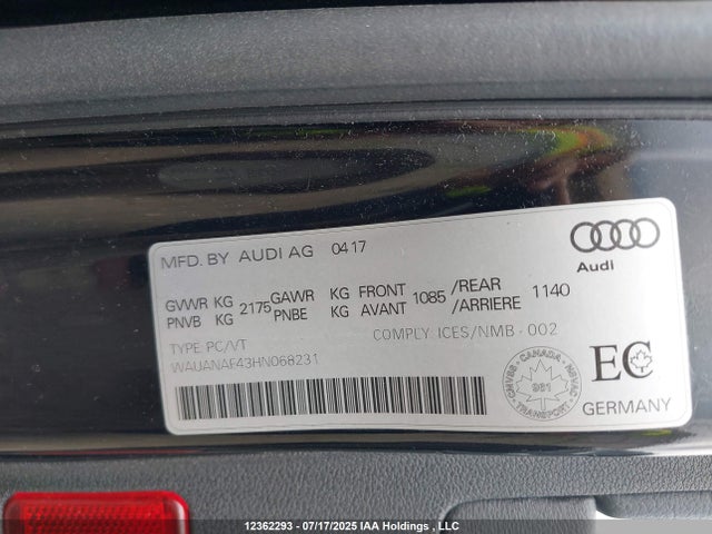 WAUANAF43HN068231 Audi A4
