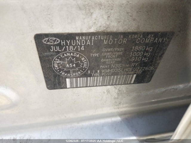 KMHD35LH0EU222606 Hyundai dohc gdi nu