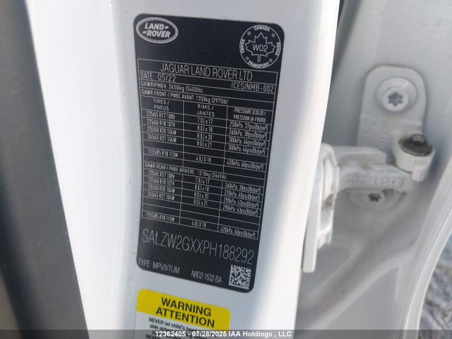 SALZW2GXXPH188292 Land Rover aj20p