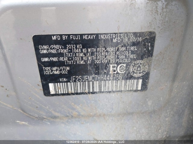 JF2SJEMC7HH444756 Subaru naturally aspirated c5