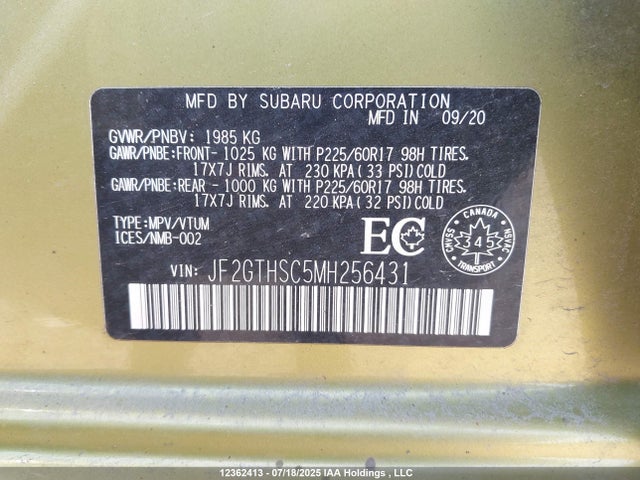 JF2GTHSC5MH256431 Subaru na