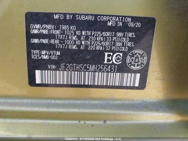JF2GTHSC5MH256431 Subaru na