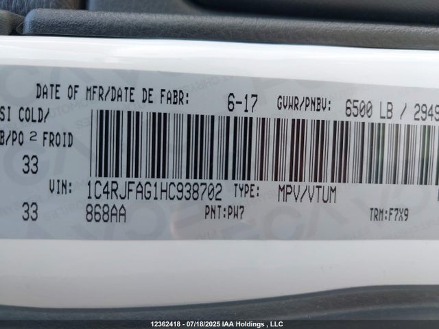 1C4RJFAG1HC938702 Jeep 2017