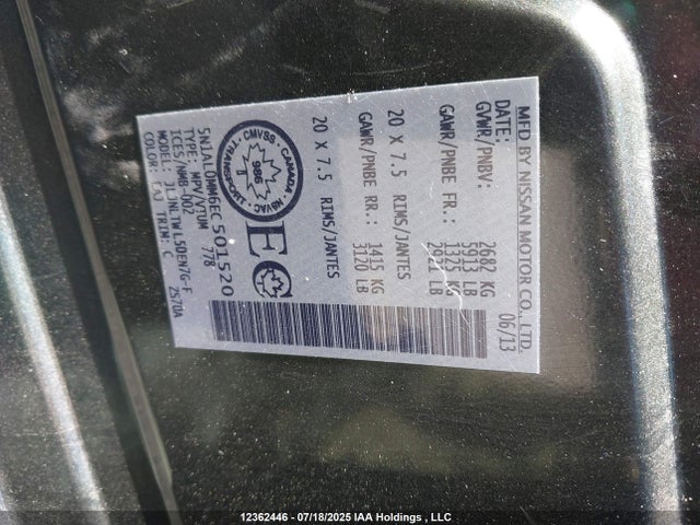 5N1AL0MM6EC501520 Infiniti QX60
