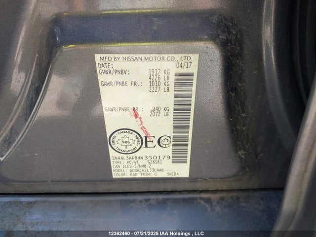 1N4AL3AP8HN350179 Nissan 2017