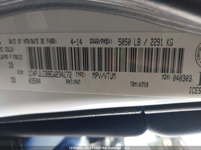 1C4PJLCB8EW234272 Jeep Cherokee