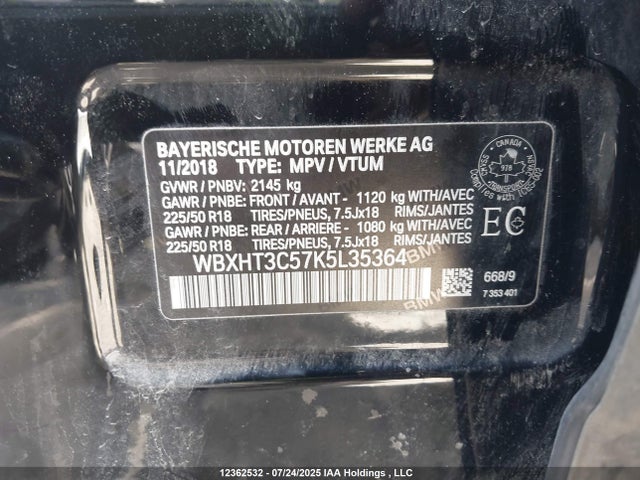 WBXHT3C57K5L35364 BMW X1