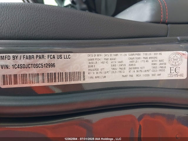 1C4SDJCT0SC512996 Dodge 2025