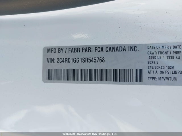 Chrysler 2025 2025 2C4RC1GG1SR545768 Image 9
