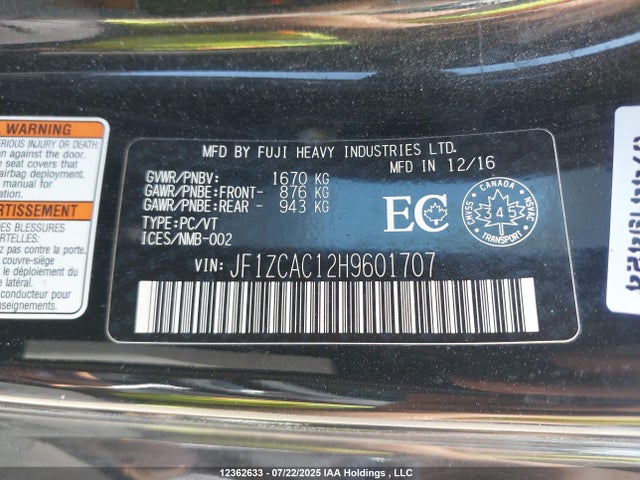 Subaru na 2017 JF1ZCAC12H9601707 Image 19