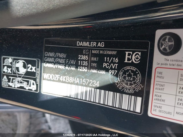 WDDZF4KB8HA157234 Mercedes-Benz m274