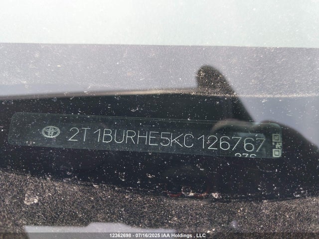 2T1BURHE5KC126767 Toyota 2zr-fe